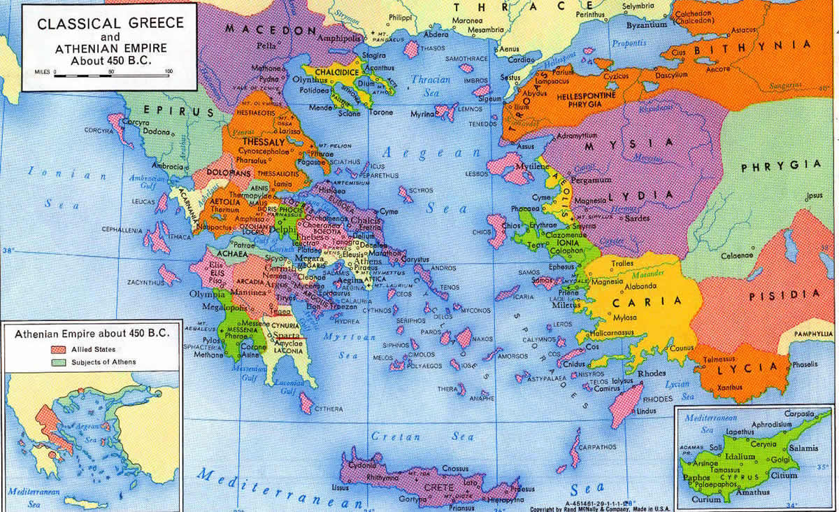 Ancient Time Map Greece