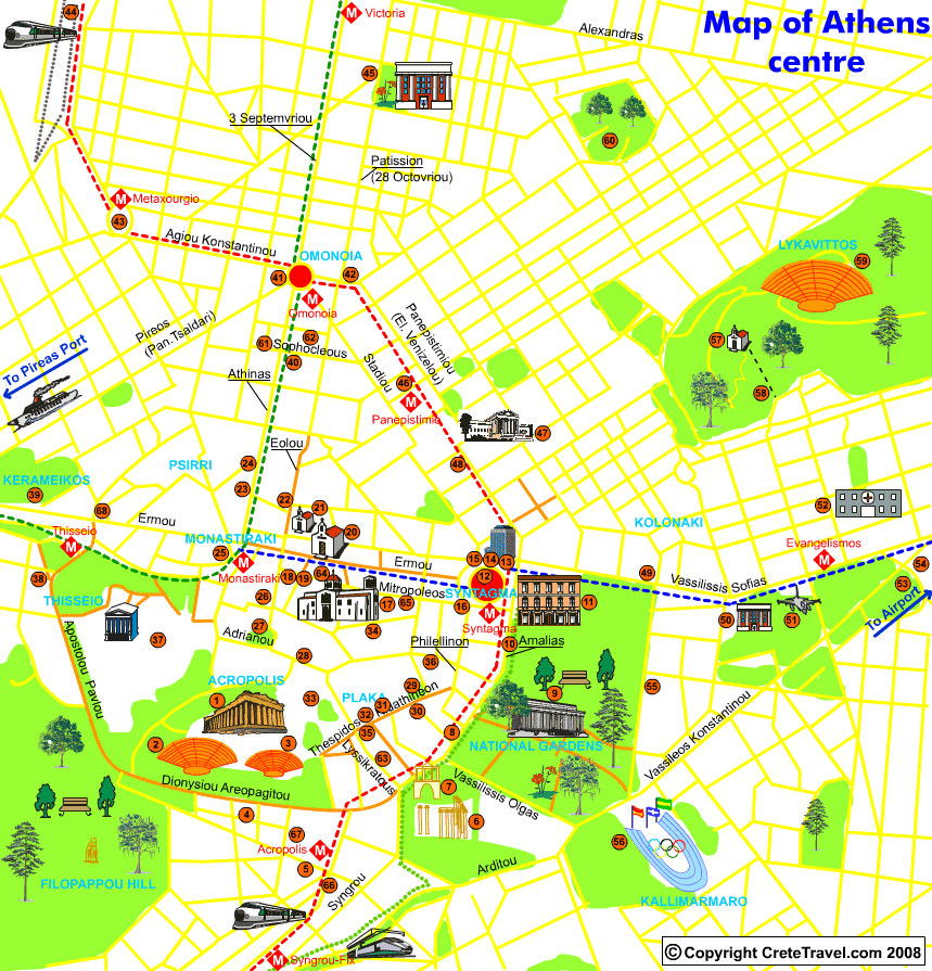 athens touristic map