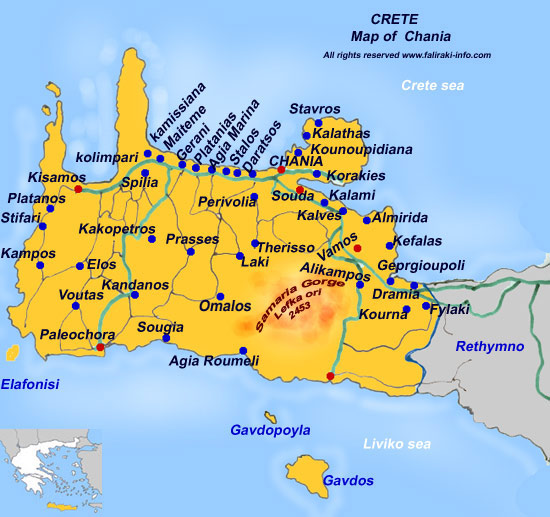 Chania province map