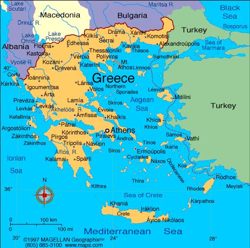 Greece Boundary Map