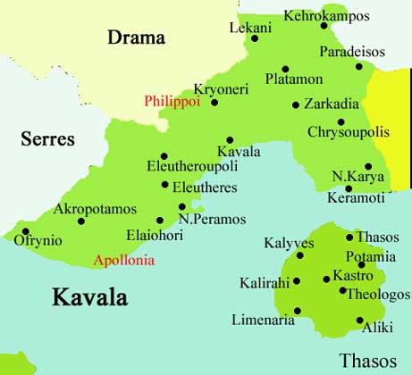 Kavala province map