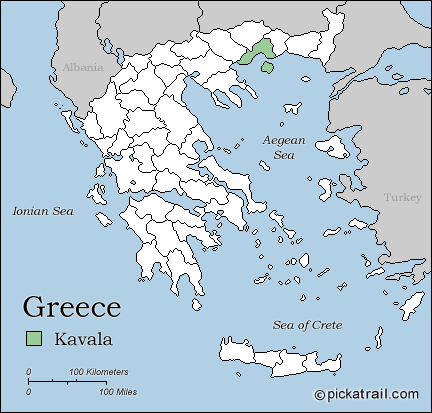 greece map kavala