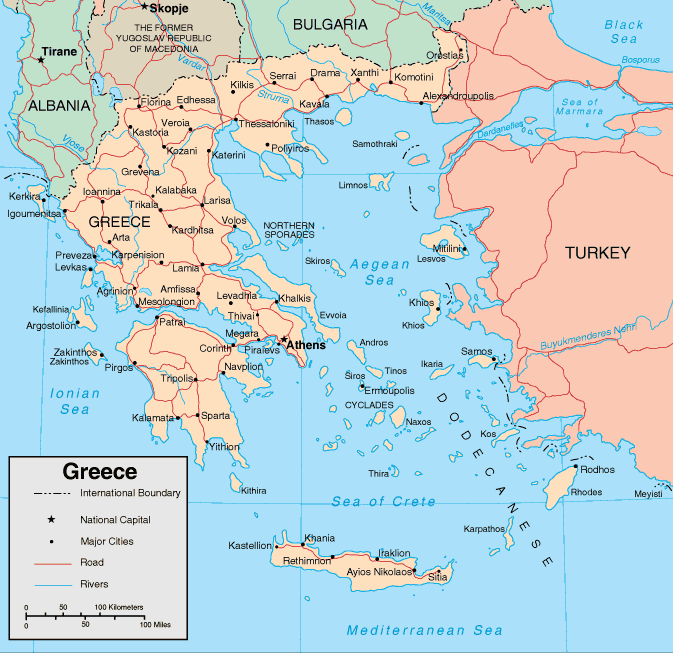 Greece International Boundary Map