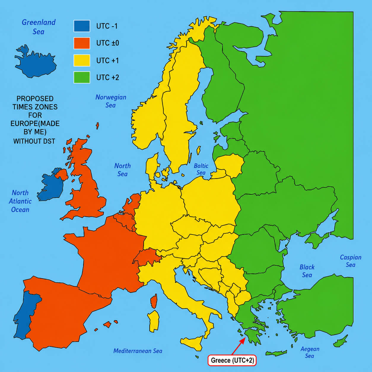 Proposed Europe time zones map