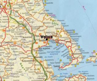 Volos Map Greece