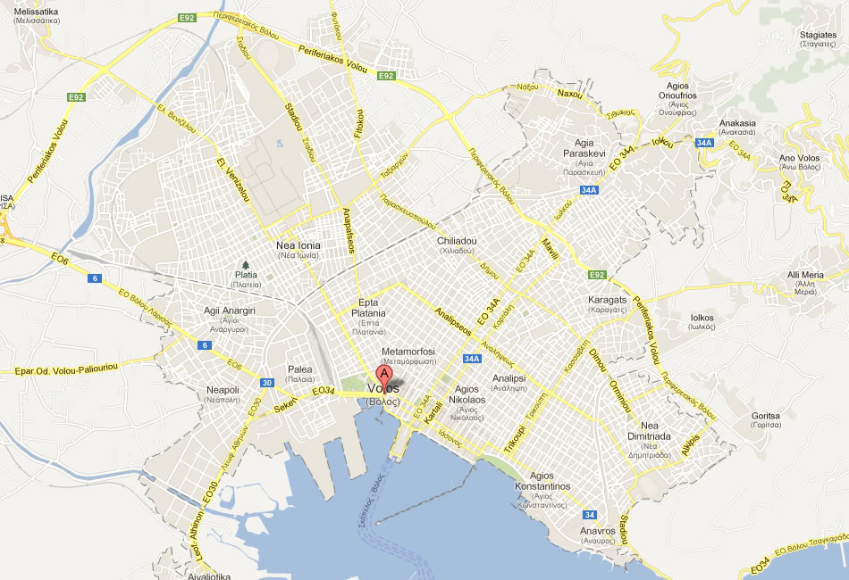 map of Volos