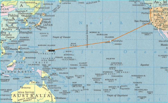 Guam To Hawaii Map Guam Map