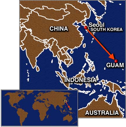 guam map china australia