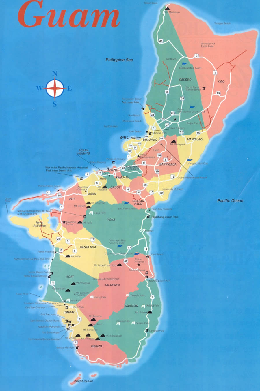 travel map of guam