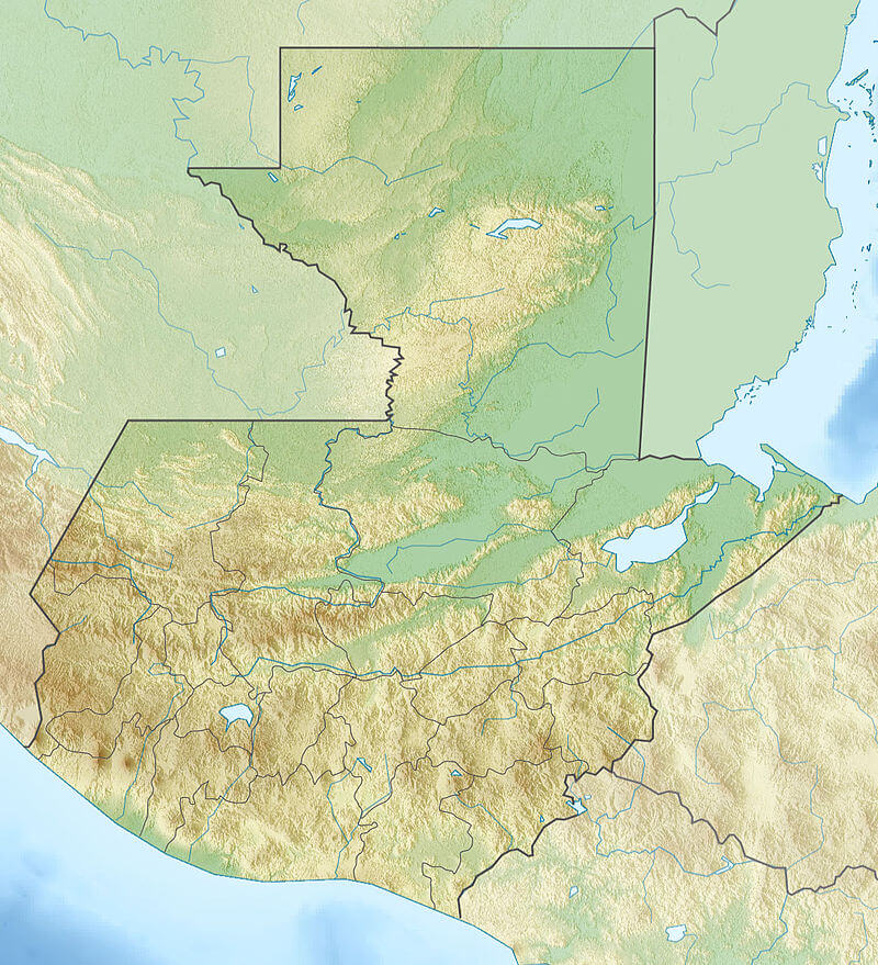 Physical Map of Guatemala Cities