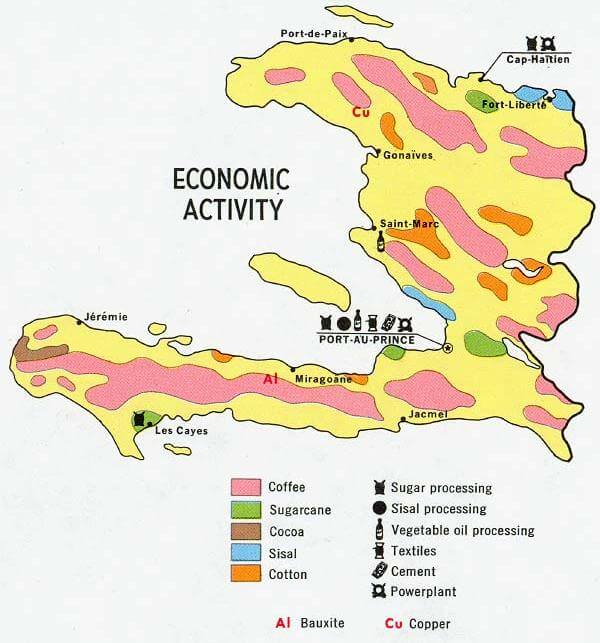 Haiti Economic Activity Map 1970