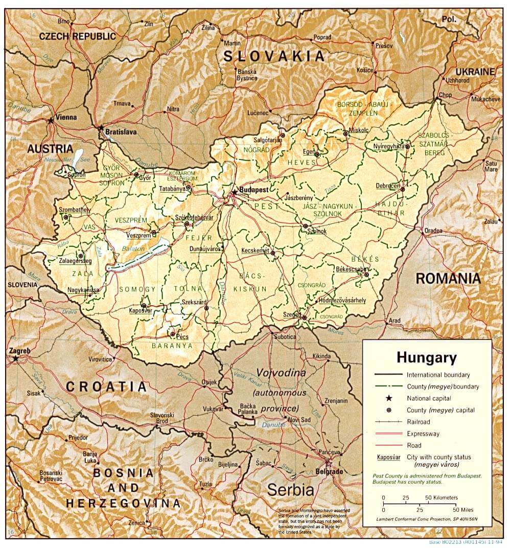 Hungary Map Hungary Map