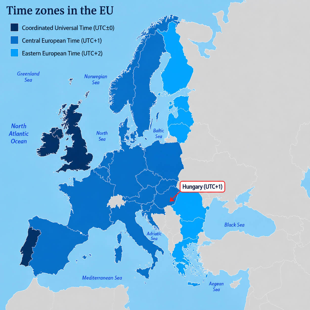 European Union time zones map