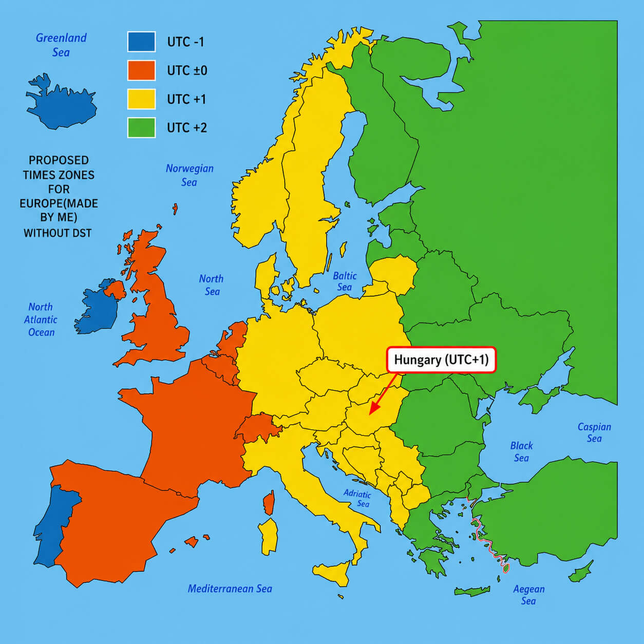 Proposed Europe time zones map