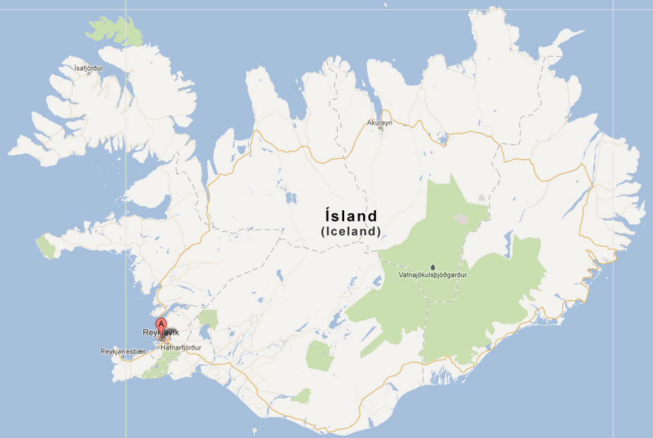 map of Reykjavik iceland
