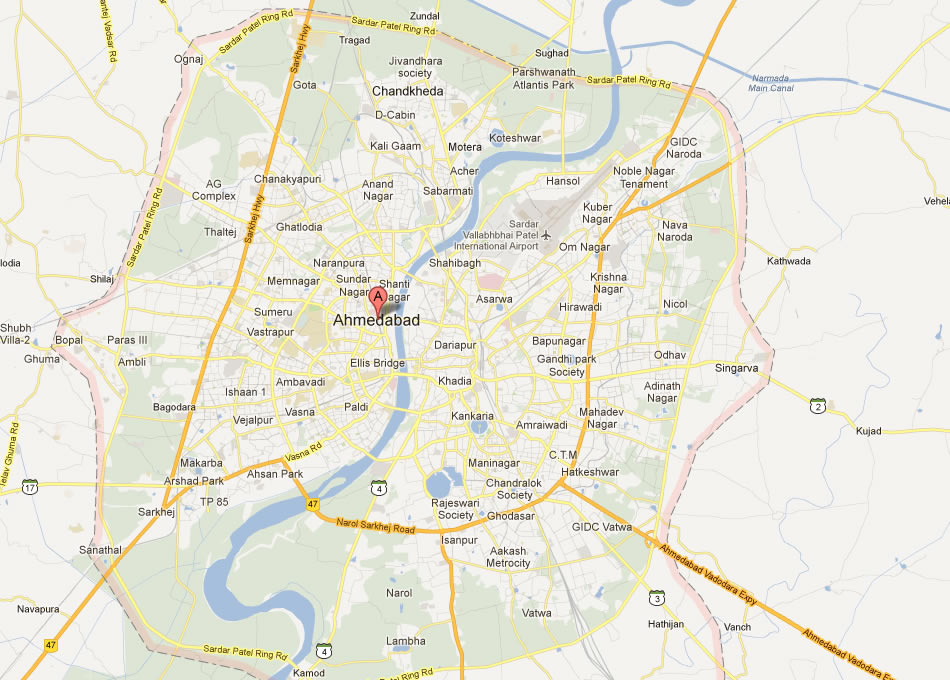 Satellite Area Ahmedabad Map Ahmadabad Map