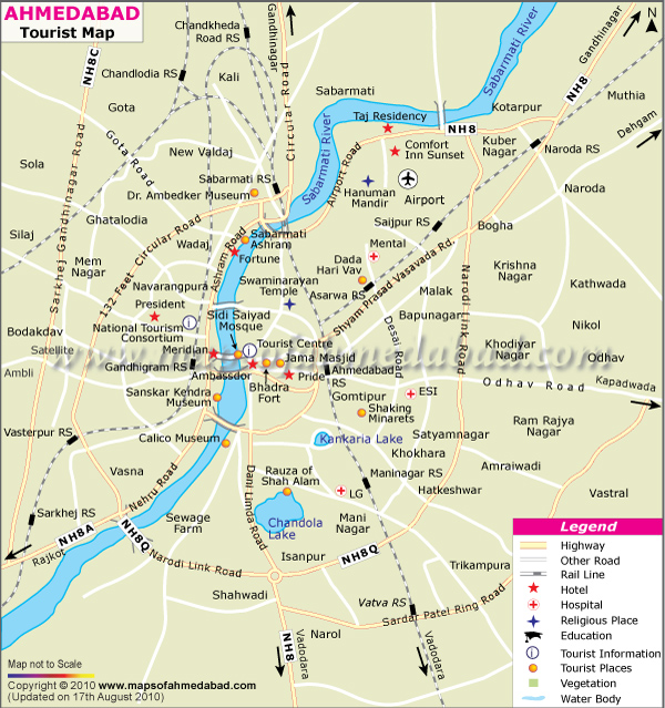 ahmedabad tourist map