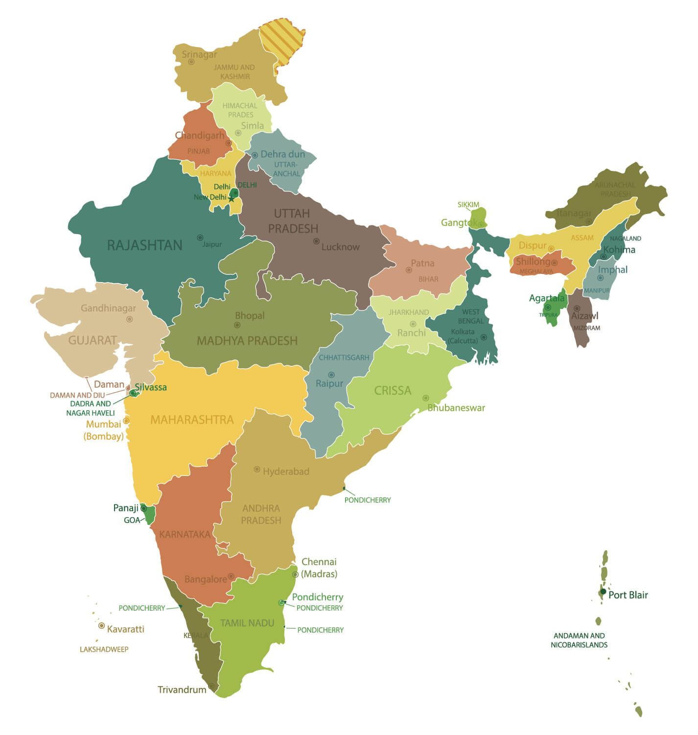 India detailed Map