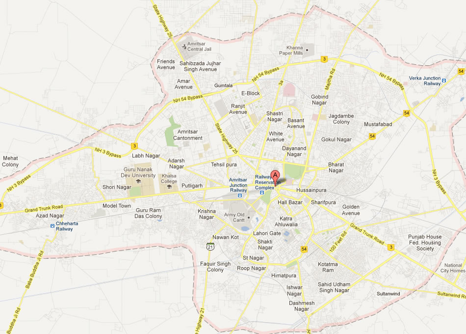 map of Amritsar