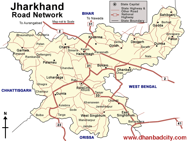 Dhanbad road map