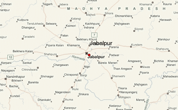 Jabalpur regions map