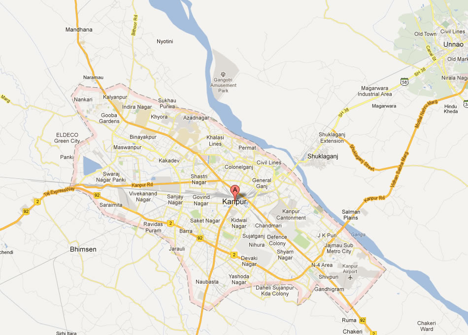 map of Kanpur