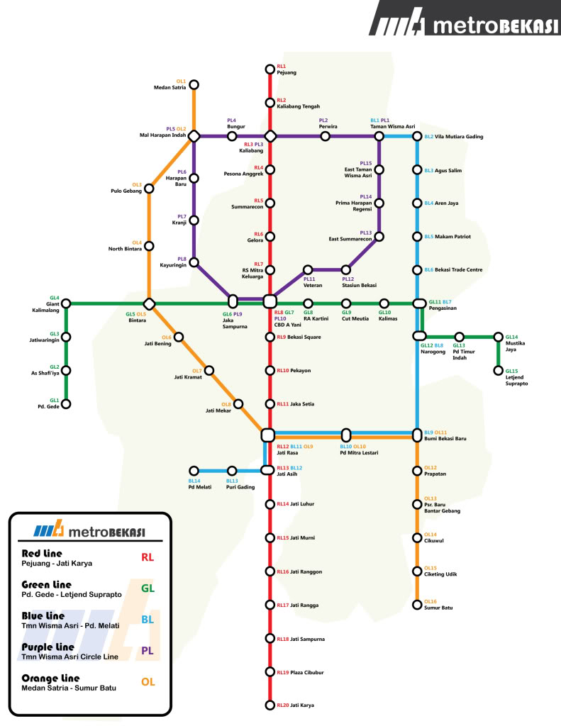 bekasi metro map