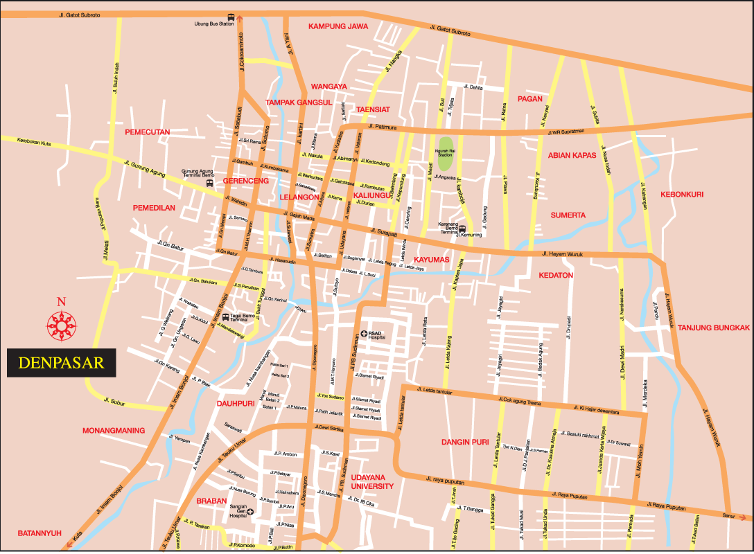 Denpasar center map