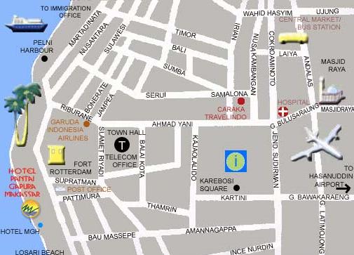 Makassar downtown map.