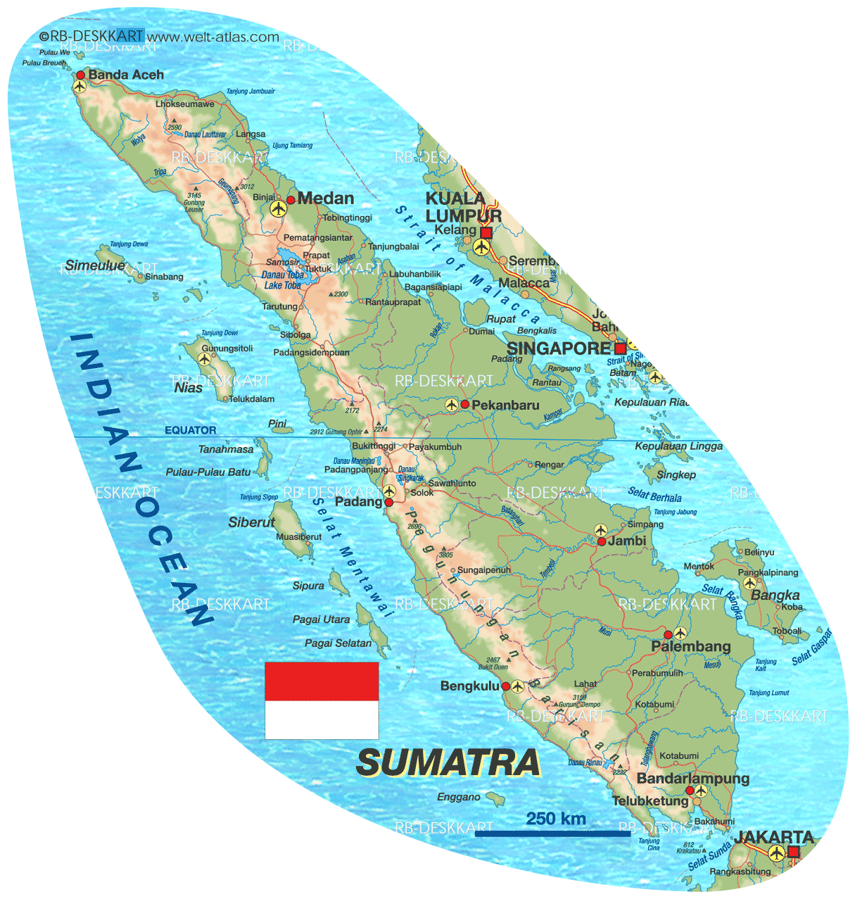 Palembang sumatra map