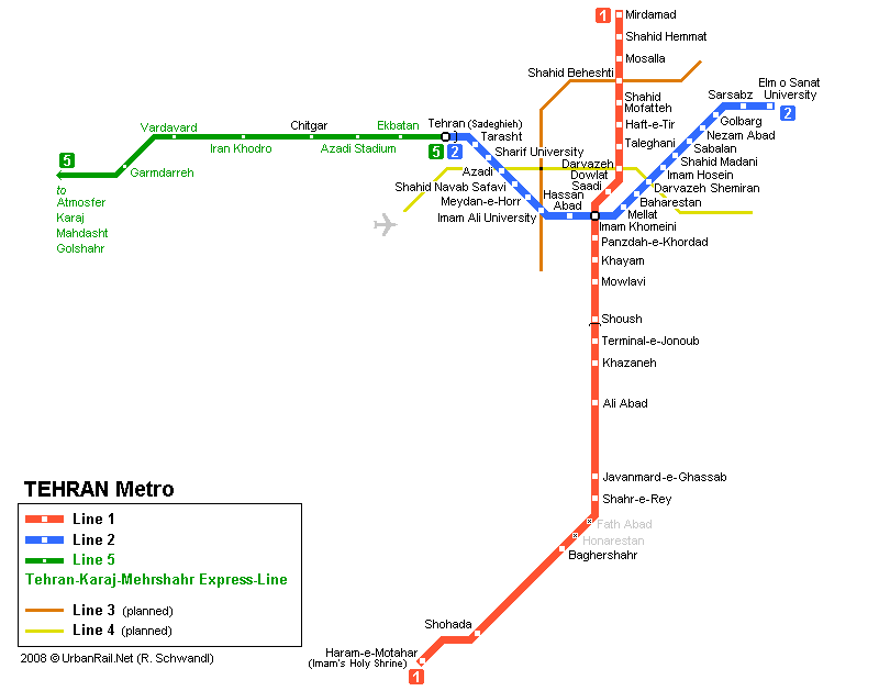 tehran subway map