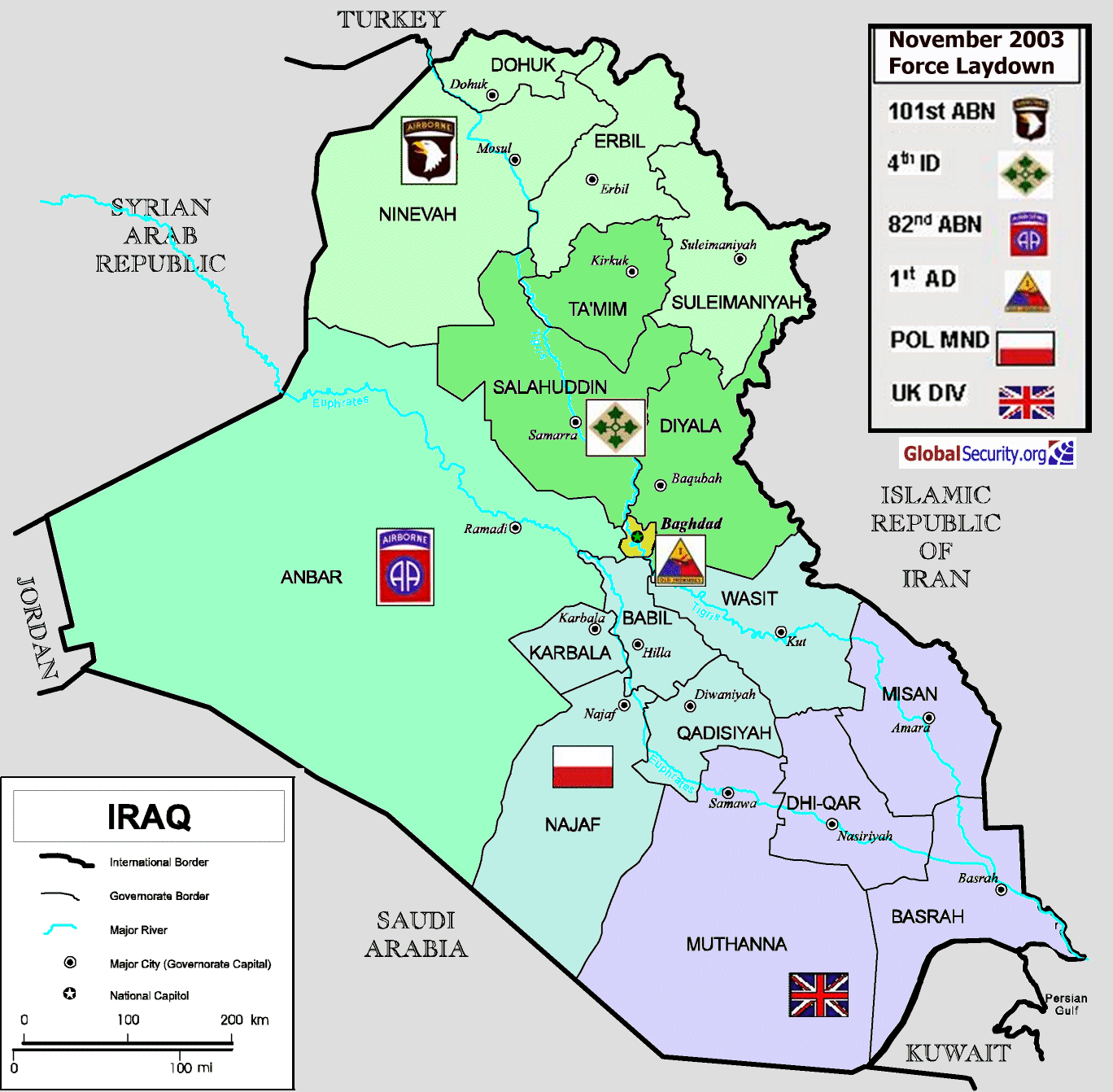 iraq map cities