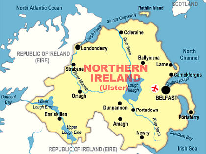 north ireland Belfast map