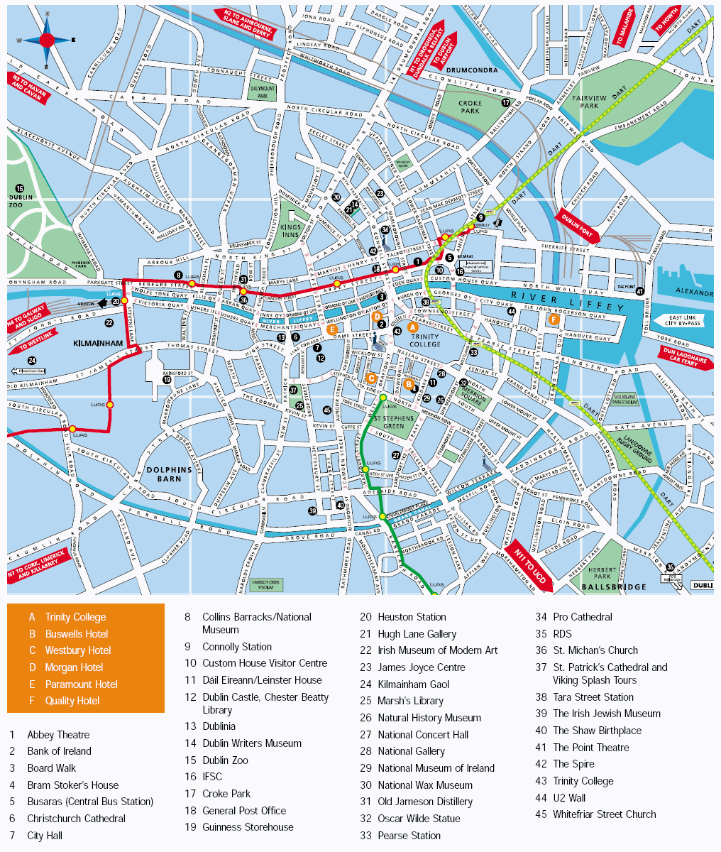 Dublin tourist map