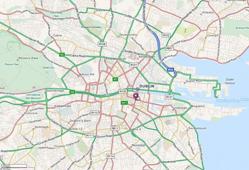 city center map of Dublin