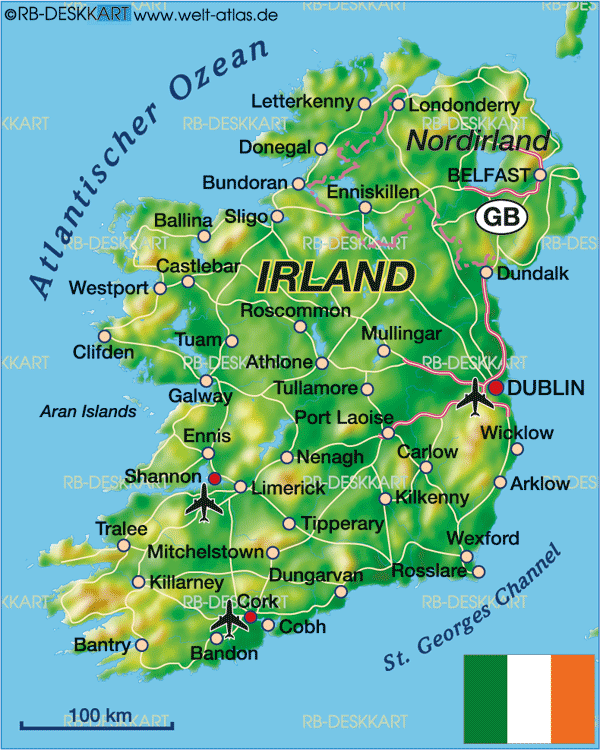 physical map of ireland Dundalk