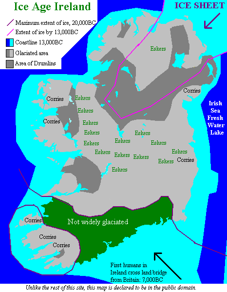 ireland map ice age
