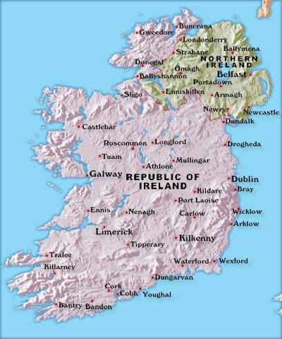 Ireland Map Northern Ireland