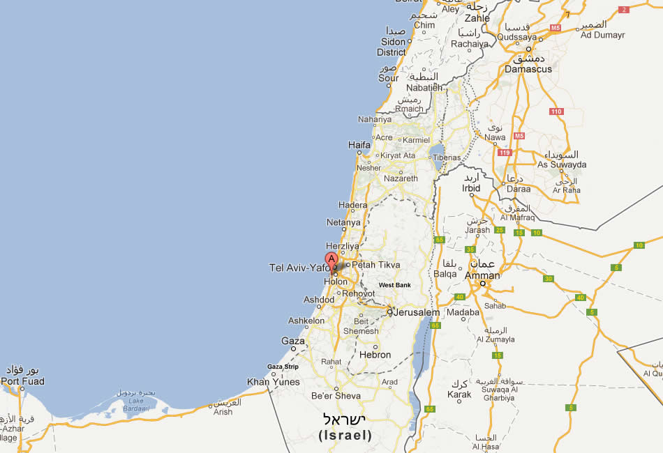 map of Bat Yam israel