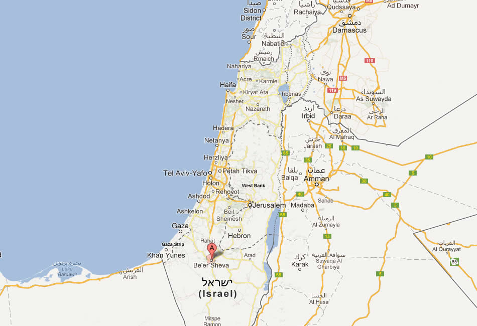 map of Beer Sheva israel