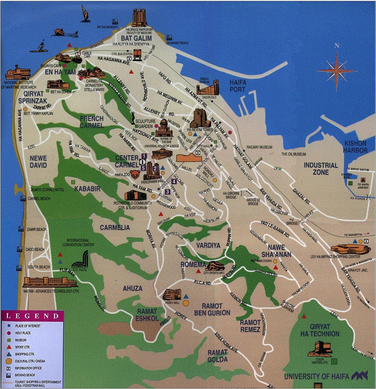 Haifa Tourist Map