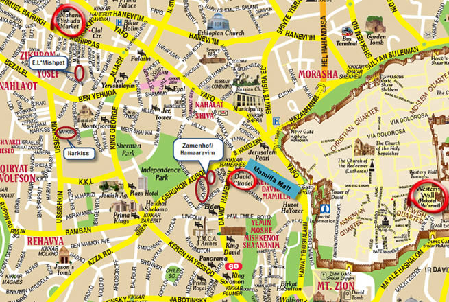 Jerusalem center map