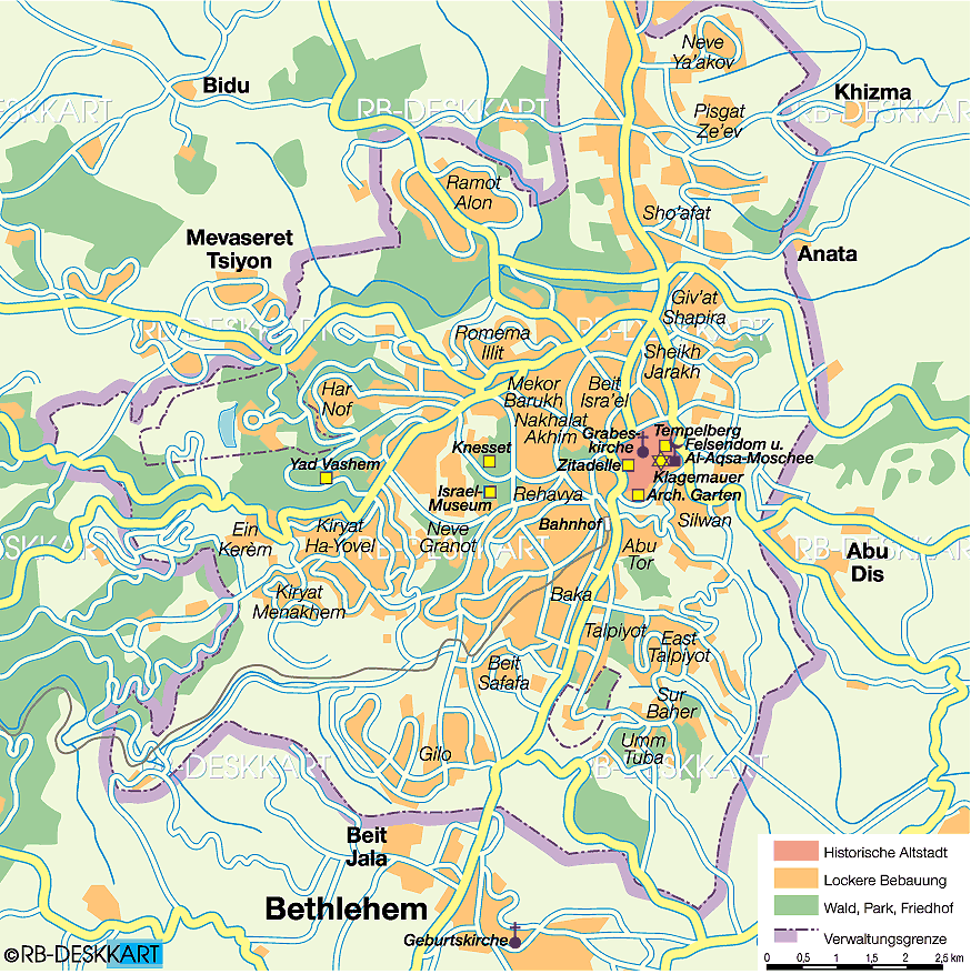 Jerusalem districts map