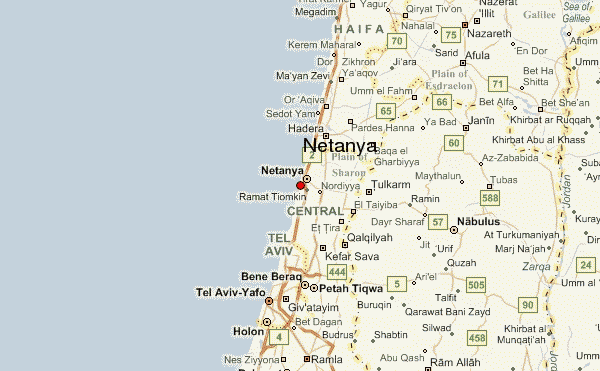 Netanya regions map