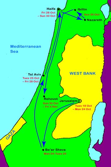 israel map Rehovot