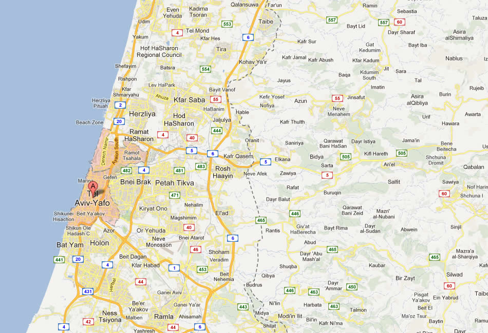 map of Tel Aviv Yafo