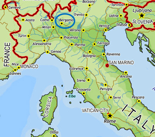 italy Bergamo map