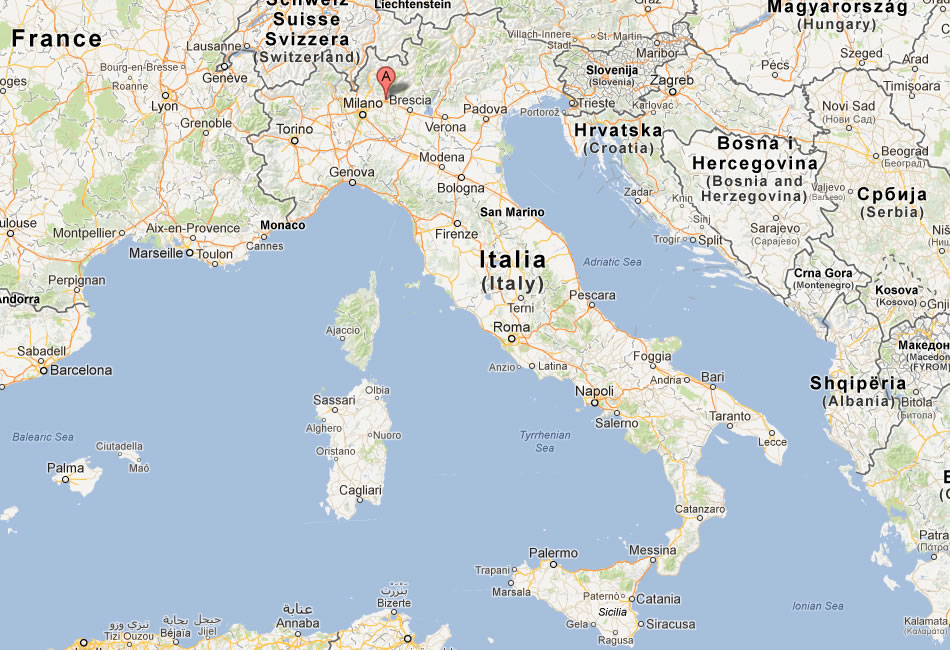 map of Bergamo italy