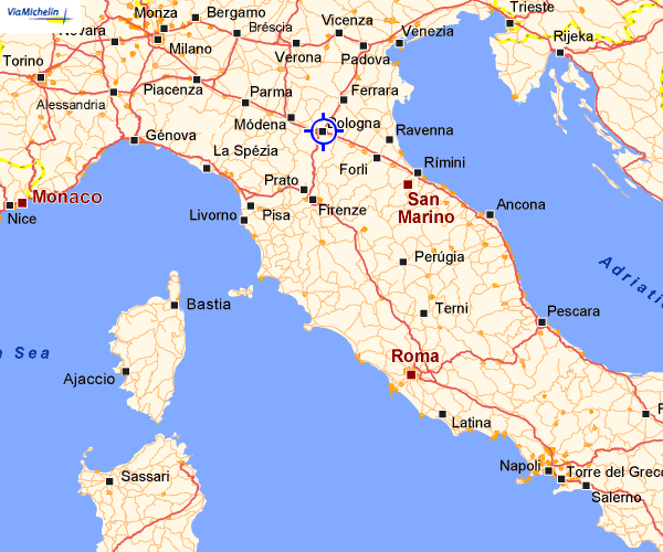 italy Bologna map