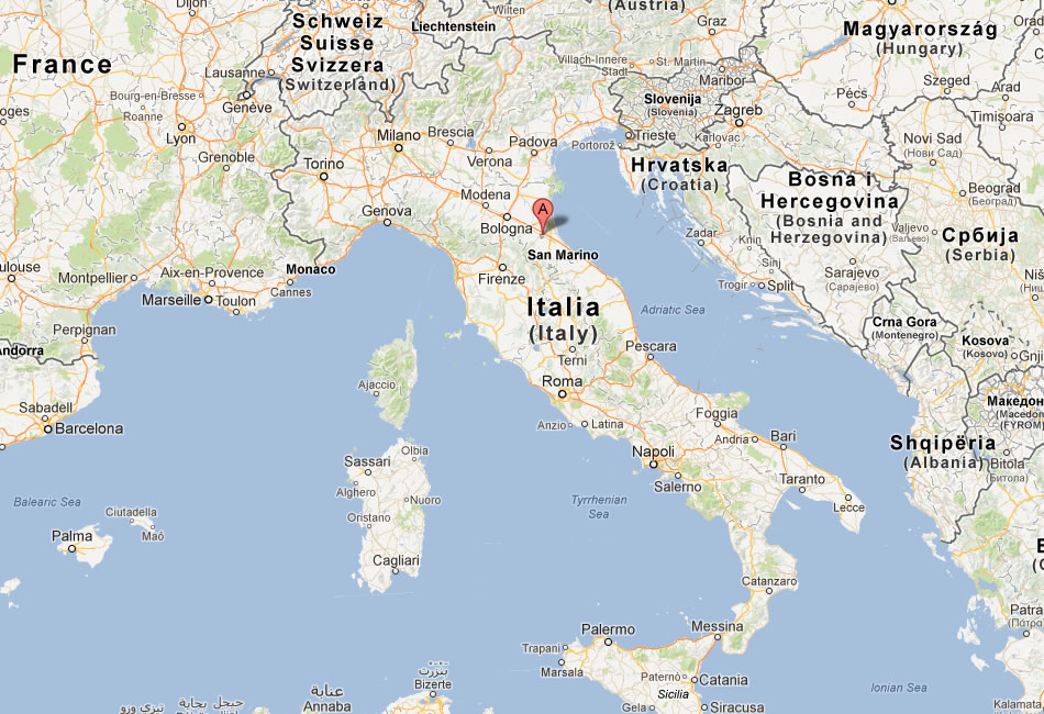 map of Forli italy